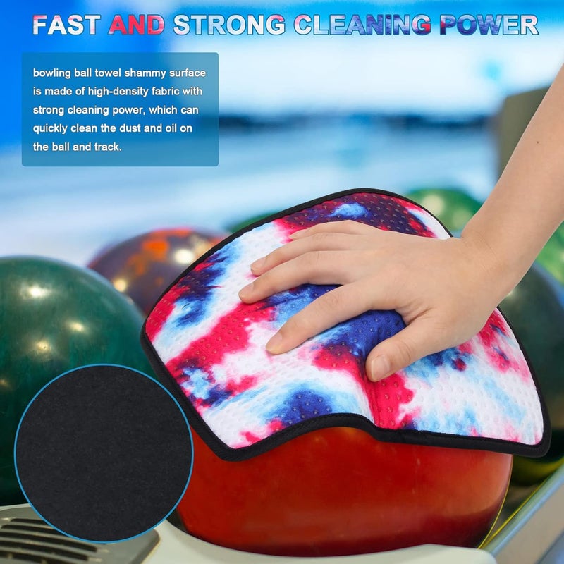 Anglekai 3 Pack Bowling Ball Towels, 10" x 8" Microfiber Bowling Shammy Accessories with Easy-Grip Dots Non-Slip (Colorful) - Image 5